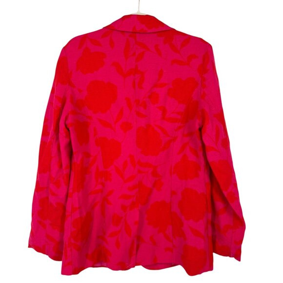 Kate Spade X Target Classic Rose Linen Blazer Fuchsia Pink Red Size Medium - Picture 5 of 14